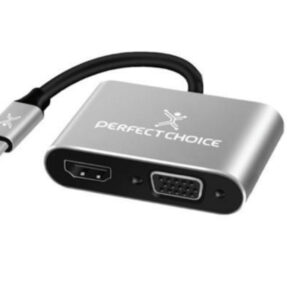 Adaptador USB-C a HDMI1+VGA PERFECT CHOICE PC-101284
