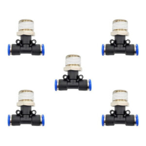 Racor neumático Tee 1/2 x 8mm Instrutek Conector rápido neumático tipo Tee Racor Tee 1/2 NPT para tubing 8 mm