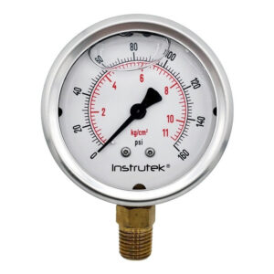 Manómetro 2.5", lleno de líquido (O.E.M.), 1/4" NPT, inferior, 160 psi-kg/cm2