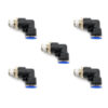Conector racor rápido neumático codo 1/4 NPT x 3/8 Instrutek Racor neumático tipo codo para tubing 3/8 pulgadas Conector neumático rápido 1/4 NPT Instrutek