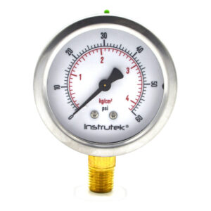 Manómetro 2.5", lleno de líquido premium, 1/4" NPT, inferior, 60 psi-kg/cm2