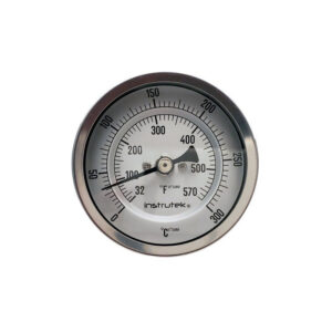Termómetro 3 pulgadas, posterior, 1/2" NPT, vástago 6", rango 0 a 300 C-F