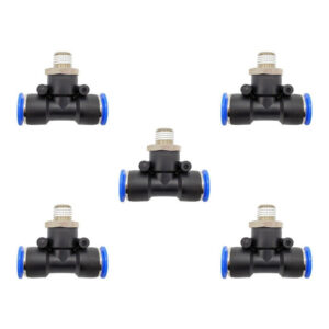 Racor neumático Tee 1/4 x 1/2 Instrutek Conector rápido neumático tipo Tee Racor Tee 1/4 NPT para tubing 1/2