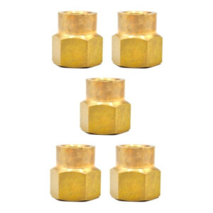 Cople reductor, fabricado en latón (dorado) de 3/8" NPT a 1/4" NPT