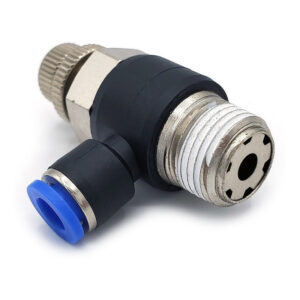Conector /regulador De Caudal Neumático Codo 3/8 Npt X 1/2