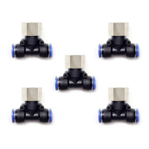 Racor neumático Tee 1/2 Instrutek Conector rápido neumático tipo Tee Racor Tee 1/2 NPT hembra