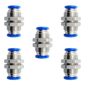 Pasamuro conexión rápida neumático recto 12mm Instrutek Conector neumático recto para tubing 12 mm Pasamuro neumático para aire comprimido