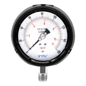 4.5” Solid front, safety gauge, phenolic case, 1/2" NPT, bottom connection, 0 to 160 psi-kPa