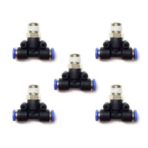 Racor neumático Tee 1/8 x 4mm Instrutek Conector rápido neumático tipo Tee Racor Tee 1/8 NPT macho