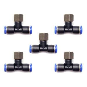 Racor neumático Tee 1/4 x 8mm Instrutek Conector rápido neumático tipo Tee Racor Tee 1/4 NPT hembra