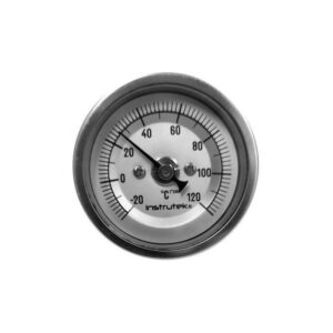 Termómetro 2 pulgadas, posterior, 1/4" NPT, vástago 4", rango -20 a 120 C-F