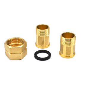 Conectores de latón para medidores de agua con rosca de 1 1/4" NPT, (incluye empaques).