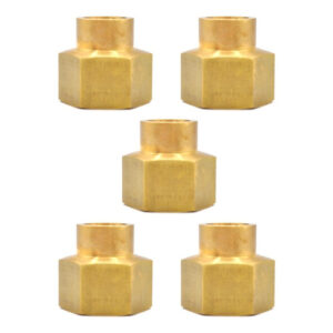 Cople Reductor Latón De 1/2 Npt A 1/4 Npt 5 Pz