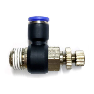 Conector /regulador De Caudal Neumático Codo 1/4 Npt X 6mm