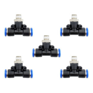 Racor neumático Tee 1/8 x 8mm Instrutek Conector rápido neumático tipo Tee Racor Tee 1/8 NPT para tubing 8 mm