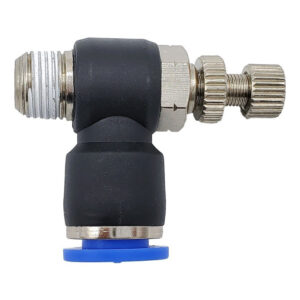 Conector / Regulador De Caudal Neumático Codo 1/8 Npt X 8mm