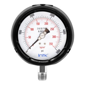 4.5” Solid front, safety gauge, phenolic case, 1/2" NPT, bottom connection, 0 to 5000 psi-kPa