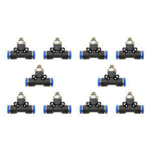 Conector neumático M6 x 1/4 Instrutek Racor rápido neumático tipo Tee Conector para tubing neumático 1/4