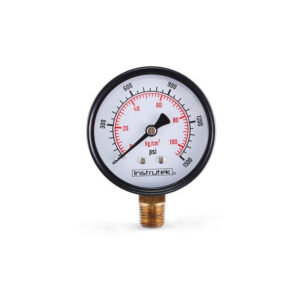 Manómetro 2.5", estándar, 1/4" NPT, inferior, 1500 psi-kg/cm2