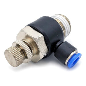 Conector / Regulador De Caudal Neumático Codo 1/2 Npt X 1/4"