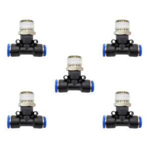 Racor neumático Tee 1/2 x 10mm Instrutek Conector rápido neumático tipo Tee Racor Tee 1/2 NPT para tubing 10 mm