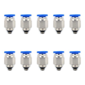 10 Pz De Conector/racor Rápido Neumático Recto M5 X 1/4