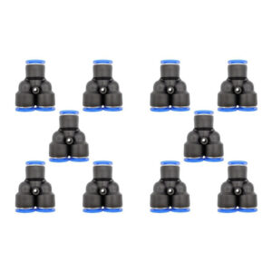 Racor unión neumático Yee 12mm marca Instrutek para aire comprimido Conector neumático Yee 12mm de acoplamiento rápido para sistemas industriales Racor neumático Instrutek 12mm para válvulas y automatización neumática