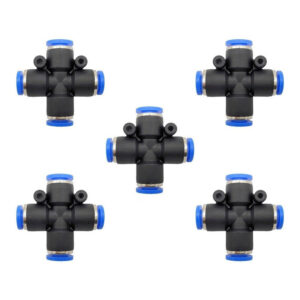 Racor neumático 1/4 Unión neumática en cruz Conector neumático para ósmosis Racor en cruz para aire Racor Instrutek 1/4