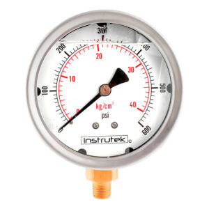 Manómetro 4", lleno de líquido (O.E.M.), 1/4" NPT, inferior, 600 psi-kg/cm2