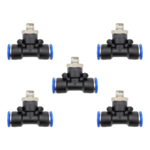 Racor neumático Tee 1/8 x 3/8 Instrutek Conector rápido neumático tipo Tee Racor Tee 1/8 NPT para tubing 3/8