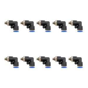 Conector racor rápido neumático codo M6 x 6mm Instrutek Racor neumático tipo codo para tubing 6 mm Conector neumático M6 para aire comprimido