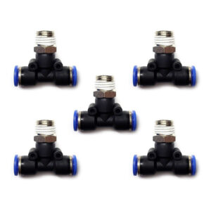 Racor neumático Tee 1/4 x 6mm Instrutek Conector rápido neumático tipo Tee Racor Tee 1/4 NPT macho para tubing 6 mm