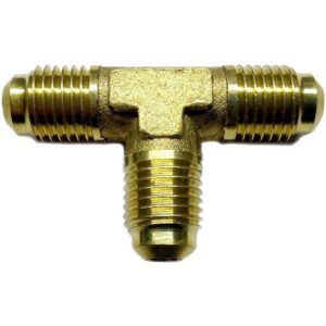 Conector en T, fabricado en latón (dorado) de 1/4" flare