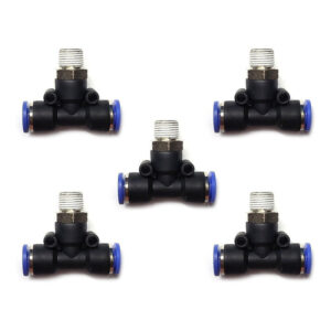 Racor neumático Tee 1/8 x 6mm Instrutek Conector rápido neumático tipo Tee Racor Tee 1/8 NPT macho para tubing 6 mm