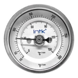 2" Bimetal thermometer, 1/4" NPT, back connection, range 32 to 300 F-C