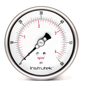 Manómetro 4", lleno de líquido premium, 1/4" NPT, posterior, 60 psi-kg/cm2