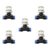 Racor neumático Tee 1/2 x 6mm Instrutek Conector rápido neumático tipo Tee Racor Tee 1/2 NPT para tubing 6 mm