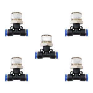 Racor neumático Tee 1/2 x 6mm Instrutek Conector rápido neumático tipo Tee Racor Tee 1/2 NPT para tubing 6 mm