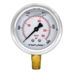 Manómetro 2.5", lleno de líquido premium, 1/4" NPT, inferior, 5000 psi-kg/cm2