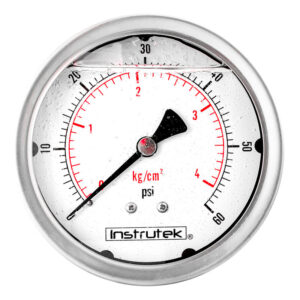 Manómetro 4", lleno de líquido (O.E.M.), 1/4" NPT, posterior, 60 psi-kg/cm2