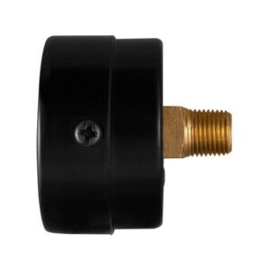 1.5" Standard, dry, pressure gauge, black steel case, 1/8" NPT, back connection, 0 to 200 psi-kPa