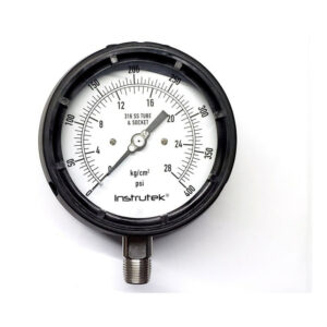Manómetro 4.5", fenólico, 1/2" NPT, inferior, 400 psi-kg/cm2