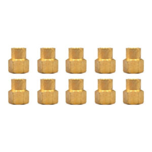 Cople reductor, fabricado en latón (dorado) de 1/4" NPT a 1/8" NPT