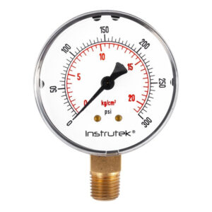 Manómetro 2.5", estándar ABS, 1/4" NPT, inferior, 300 psi-kg/cm2