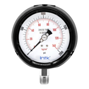 4.5” Solid front, safety gauge, phenolic case, 1/2" NPT, bottom connection, 0 to 2000 psi-kPa