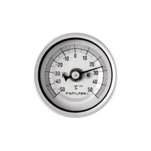 Termómetro 2 pulgadas, posterior, 1/4" NPT, vástago 6", rango -50 a 50 C-F