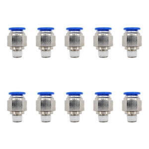 10 Pz De Conector/racor Rápido Neumático Recto 1/8 Npt X 3/8