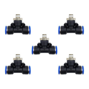 Racor neumático Tee 1/8 x 10mm Instrutek Conector rápido neumático tipo Tee Racor Tee 1/8 NPT para tubing 10 mm