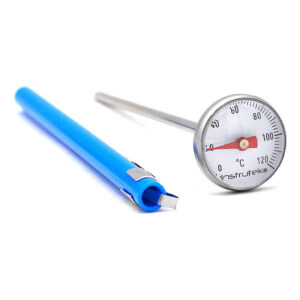 Termómetro 1 pulgada, posterior, 3.8 mm, vástago 5", rango 0 a 120 C