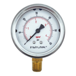 Manómetro 2.5", lleno de líquido (O.E.M.), 1/4" NPT, inferior, 60 psi-kg/cm2